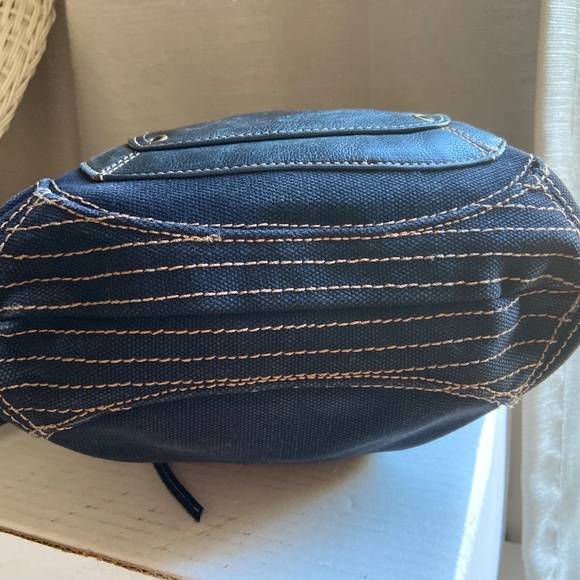 Fossil Genuine Leather & Canvas Black Crossbody Bag VGC - Picture 4 of 16